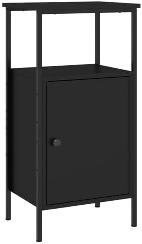 vidaXL Sängbord svart 41x31x80 cm konstruerat trä, nattygsbord, sovrumsbord, träbord, sängbord i trä, sidobord, sidobord i trä, byrå, skåp