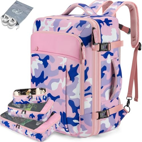 Lumesner Handgepäck-Rucksack (Camouflage Pink, XL)