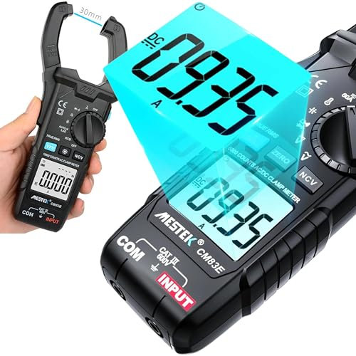 BRICOGAMO Pinza Amperimétrica Profesional Multímetro Digital Polímetro Electricista Tester Medidor De Corriente Fugas Y Tensión,Herramienta De Medición,Comprobador Multimeter Multitester con LUZ