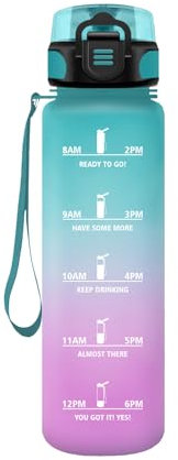 HoneyHolly Borraccia, 500ml Prova di Perdite, Borraccia Bambini, Sportiva Tempo, Borraccia Motivazionale, con Filtro, Borracce, Bottiglia Acqua per Scuola, Campeggio, Yoga, Ufficio