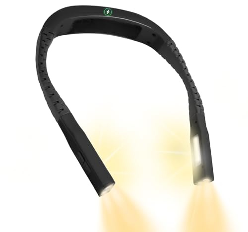Gladwork Neck Light,Book Lights for Reading at Night,3 Modes 4 Light Portable Rechargeable1200mAh, Perfect for Night Crochet Knitting Cross Stitch Crafting,Book Lovers Gift