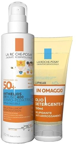 Anthelios - La Roche Posay Spray UV Mune SPF50+ Spray Solare Bambino 200ml + Lipikar Olio 100ml - 987404151
