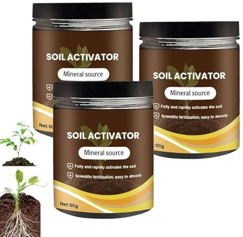 Soil Activated, Attivatore Organico Del Suolo E Fertilizzante Per Piante Per Aiuole Rialzate, Prati E Terriccio, Fertilizzante Per Piante Da Appartamento Per Fiori E Piante Da Terra Sani (3 pezzi)