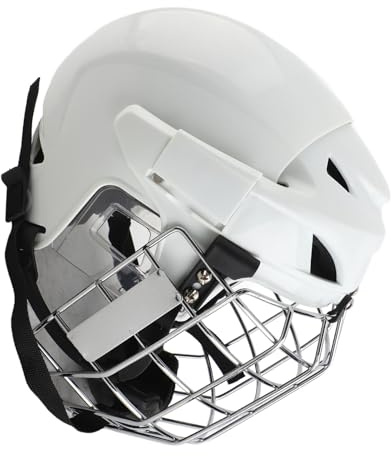 Chrees Casco da hockey per ragazzi con gabbia, ABS EVA lega di alluminio per scooter, attrezzatura da hockey su ghiaccio, sport giovani (M)