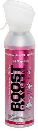 Boost Oxygen Cylinder - Portable Oxygen Cylinder for Breathing Up to 100 Uses | Pink Grapefruit Pure Oxygen Can Promotes Free Breathing, assists with Hangovers, Colds, & Revitalizes Lungs 5L