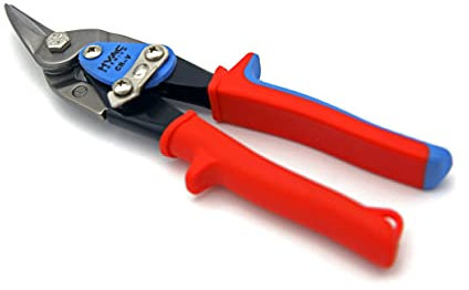 HVAC Premium Left Cut Aviation Snips – Heavy Duty Metal Shears for Sheet Metal, Tin, Wire, Roofing, Duct – Chrome Vanadium Steel – Spring Loaded, Serrated Edge