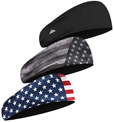 Tough Outfitters Headband for Men - Mens Headbands - Working Out Sports Performance Head Bands - Athletic Cycling Running Sweat Band, Football Headbands - Sweat Bands Men/Women