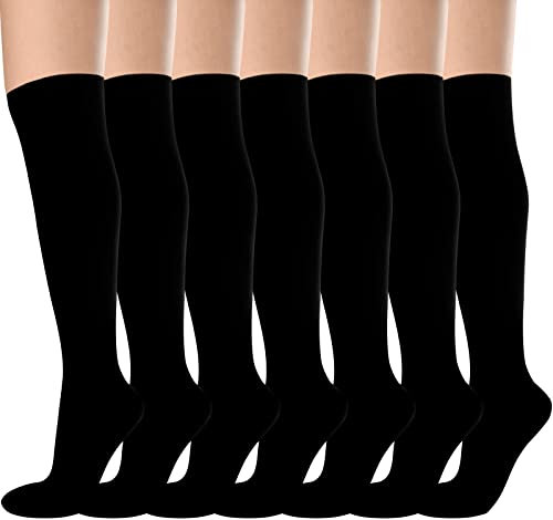 Evolyline 7 Paar Kompressionsstrümpfe Damen Herren, 15-20mmHg Medizinische Strümpfe stützstrümpfe Kompressionssocken Thrombosestrümpfe Abgestufte Unterstützung für Sport Flug Reduzieren Beinschmerzen