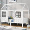 Hausbett Spielbett 90x200, Vielseitiges Kiefernrahmen Kinderbett Spielbett für Jungen & Mädchen - Kinder Bett mit Rausfallschutz und Lattenrost