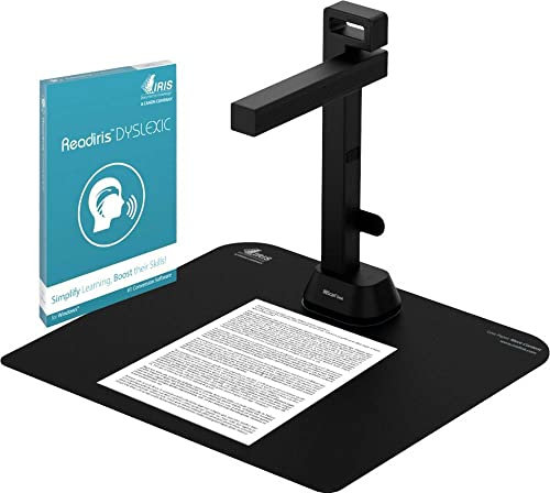 IRIScan Desk Pro 6 Legasthenie : Scannen Text Sprechen, Buchscanner, OCR Dokumentenscanner 21MP Kamera Visualizer:tragbarer Scanner, AI-Flachlegung-Auto-Scan-Finger-Verstecken, a3 Scanner Win