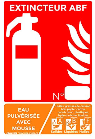 Panneau extincteur Eau pulvérisée ABF PVC 100 x 150 mm