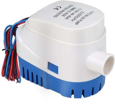 DBREAKS Bomba de Sentina Automática 12V, 1100GPH/70LPM Con Interruptor de Flotador, Auto Sumergible y Marina para Barcos y Estanques (Azul)