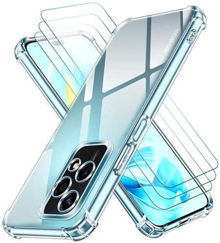 ivoler 4 in 1 Funda para Honor 200 Lite 5G (No para Honor 200) con 3 Piezas Cristal Templado, Transparente Carcasa Protectora Antigolpes Case, Suave TPU Silicona Anti-Choques Caso