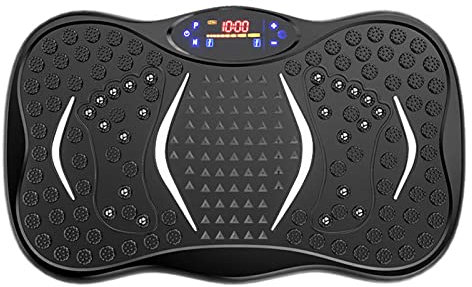 Máquina de ejercicios con placa vibratoria - Plataforma de ejercicios con vibración for entrenamiento de todo el cuerpo con bandas de bucle - Equipo de entrenamiento en el hogar for perder peso y toni
