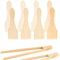 Spatule Raclette en Bois de hêtre 8 pcs Grattoir Spatule Anti-Adhérent pour Poêles à Raclette avec 2 Pince Anti Rayures