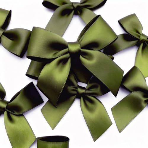 Jisrcha 60 Lazos, Lazos Pequeños para Bricolaje, Lazos Navideños Decorativos Hechos A Mano para Bodas, Envolver Regalos, Manualidades, Decoración de Bolsas de Merienda, Adornos Navidad (Verde)