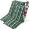 Beautissu 6er Set Premium Niedriglehner Auflage Gartenstuhl 100x50cm Sun-NL – 8cm Dick Polster Gartenstuhlauflage rutschfest Befestigungsbänder UV-Lichtechtheit 5 – Robust Stoff Grün kariert