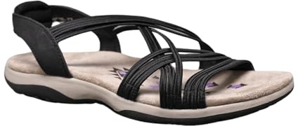 IVACHY Women's Elastic String Cushioned Sandals – Lightweight Platform Sandals with Pull-On Closure – Sizes 3-7.5 – Blue, Camel, Beige, Green