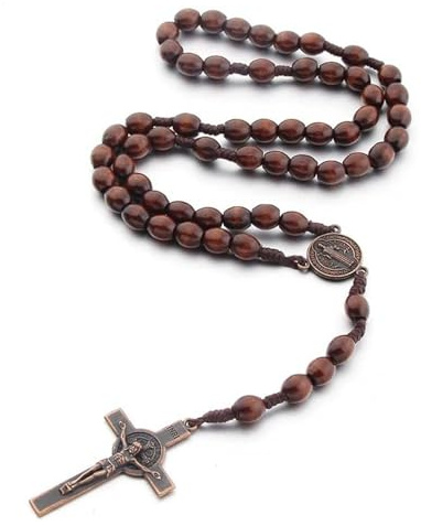 WQEDVN WQEDVNRosary Beads Catholic for Women and Men, for Catholic Christians Religious Communion, Baptism, Mass, Bible (Coffee)