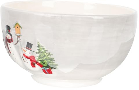 ZUNOXAZ Ciotola Per Zuppa Domestica e Ciotola Di Riso in Ceramica Da 850 Ml Motivo Natalizio, Ampia e Multifunzione Per Antipasti, Frutta e Uso Quotidiano