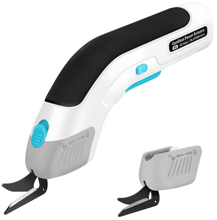 Tijera eléctrica, cortadora de cartón, tijera eléctrica para tela, tijera universal eléctrica de 3,6V con bloqueo de seguridad, tijera universal de batería para tela, alfombra, cuero, plástico, cartón