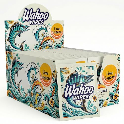 On-The-Go Wahoo Wipes – Pack of 50 Individually Wrapped Wet Wipes, Odor-Neutralizing Moist Towelettes, Ideal for Hunting, Camping, Bathrooms & Travel, by Dirty Ducks LLC.
