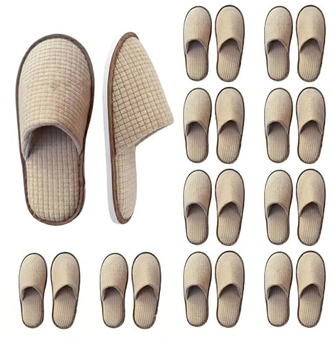 Lot De 10 Paires De Pantoufles D'hôtel,Chausson Hotel, Pantoufles D'invités Avec 7mm Semelle Antidérapante, Chausson Invité, Hôtels Slippers Invités Pour Hôtel, Voyage, Maison,Taille Universelle,Jaune