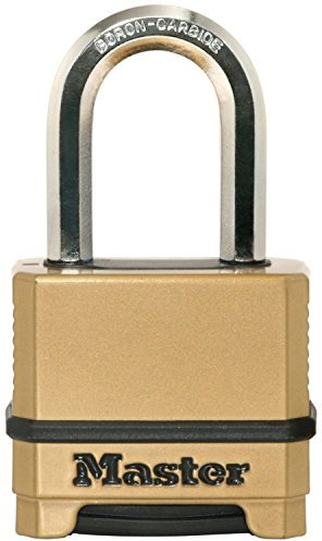 Master Lock Cadenas haute sécurité [Combinaison] [Zinc] [Anse L] [Extérieur] M175EURDLF - idéal pour les espaces de rangement, les Remises, les Garages, les Remorques,