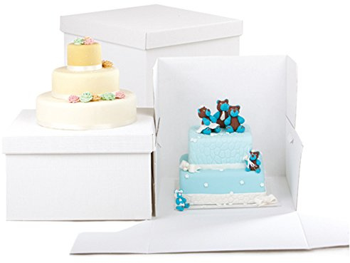DECORA 0339154 Rigid Cake Box 36X25H CM, Cartone, White