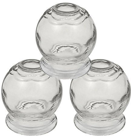 HQ - Set di 6 coppette in vetro extra grandi, ø 6 cm, altezza 7,5 cm, coppette in vetro (fiori), per massaggi a vuoto, 6 cm