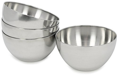 com-four® 4x Schale aus Metall - Servierschale für Dips, Snacks, Vor- oder Nachspeise - Dessertschale - Deko-Schale - Servierschale - Süßigkeiten-Schälchen (4 Stück - Ø 13cm)