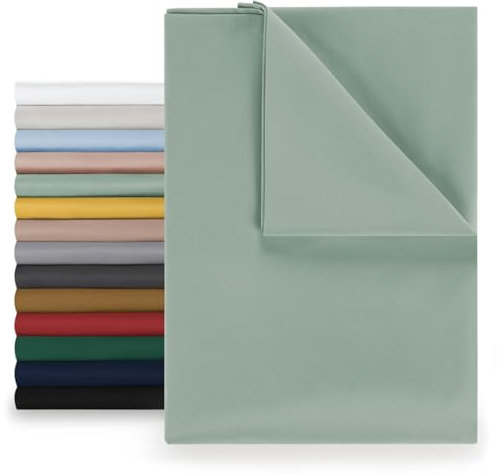 Blumtal® Basic Betttuch 180x275 cm für Matratzen 120x200 cm - Bettlaken ohne Gummi - OEKO-TEX zertifiziertes Betttuch ohne Gummi - Leintuch aus Microfaser- Leintuch 120 x 200 cm in Summer Green - Grün