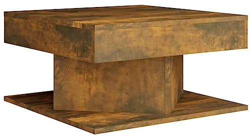 vidaXL Mesa de Centro Mesita Auxiliar Consola Lateral Salón Sofá Sala de Estar Café Muebles Mobiliario Madera Contrachapada Roble Ahumado 57x57x30 cm
