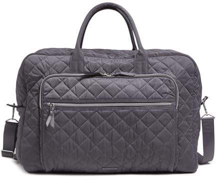 Vera Bradley Women's, Performance Twill Grand Weekender Travel Bag, Shadow Gray, One Size