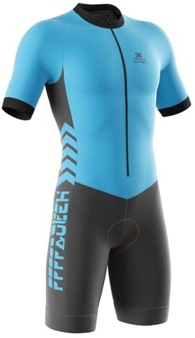 Men's Cycling Skinsuit Gel Padded,Triathlon Suit Men’s – Quick Dry, Breathable, TriSuit for Swimming, Cycling, Running, Duathlon