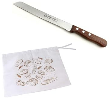 Marsvogel - Coltello da pane Bubingaholz Starter Set – con sacchetto per il pane in cotone – con albero Made in Solingen