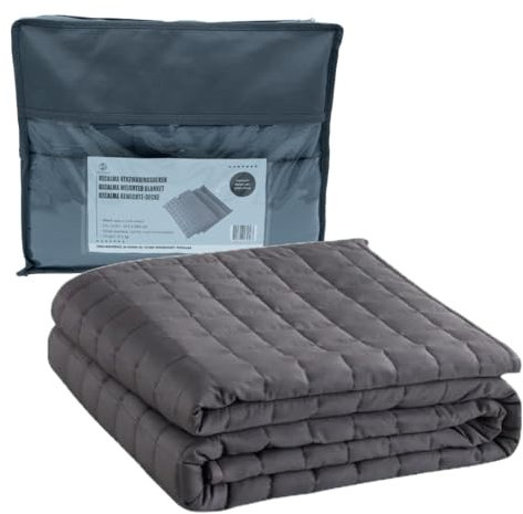 Recalma Gewichtsdecke 150 x 200 9.1 kg, Anti Stress Therapiedecke Glasdruckverteilung, Heavy Weighted Blanket für tiefen Schlaf und bessere Erholung, Schwere Bettdecke Einschlafhilfe Erwachsene