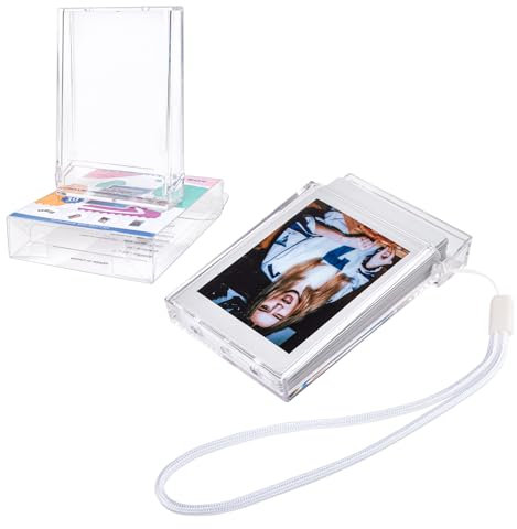 HIYQIN - Lot de 2 Boîtes de Rangement pour Photos de 2x3, Étui pour Photos Instax, Mini Support Photo pour Film Instantané Fujifilm Instax Mini 12 11 9 8 7 99 70 40 90 Evo - Transparent