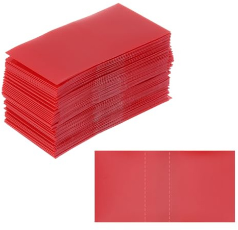 PATIKIL 45x23mm PVC Perforated Shrink Bands, 250Pcs 0.05 mm/2 Mil Thickened Heat Shrink Seal Wrap Fit for 3/4-1 Cap Diameter Essential Oil Bottles Jars Cans Tin, Red