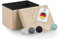 Blumtal Sitzbank Mit Stauraum - Truhenbank 41x31x31cm - Sitztruhe - Sitzwürfel - Aufbewahrungsboxen - Klein - Beige - Hocker