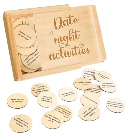 Juegos de citas nocturno, Juegos para parejas, Actividades de madera 52 juegos | Caja de ideas de fecha, Recuerdo de boda, Rom