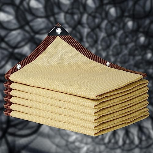 Toldo tipo vela de color beige, tela gruesa con protección UV para exteriores, perfecto para patio, balcón, pérgola, jardín, gallinero, 3 x 7 m, resistente a la intemperie