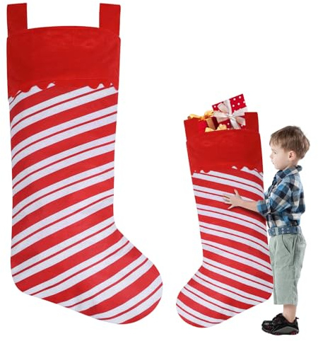2 Pack Jumbo Candy Cane Christmas Stockings 38 Inches Felt Xmas Stockings