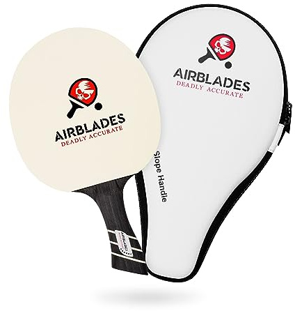 Pala de Ping Pong Profesional con Funda de Transporte rígida, Raqueta de Tenis de Mesa Profesional, Pala de Tenis de Mesa con Mango ergonómico, 5 Cuchillas de Madera con Goma y Esponja de Primera