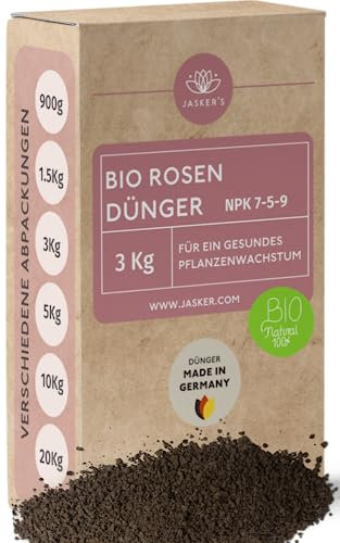 Rosendünger 3 Kg I 100% Langzeitwirkung für gesunde Rosen I Optimaler Rosendünger für Garten Rosen Pfingstrosen & Kletterrosen I In Deutschland Abgefüllt