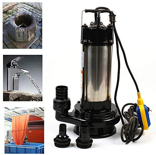 Pompe submersible pour eaux usées, 1500 W, 36000 l/h, profondeur d'immersion jusqu'à 5 m