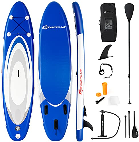 COSTWAY Tavola da Paddle Gonfiabile, Tavola Gonfiabile da SUP con Accessori di Alta Qualità, Stand Up Paddle con Compressore (305 x 75 x 15 cm)