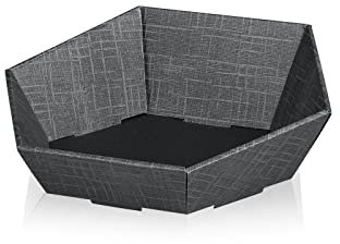 1 x Präsentkorb 6-eck Schiefergrau - Maße 29x27 cm - Geschenkkorb - Präsentkörbe - Geschenkverpackung -