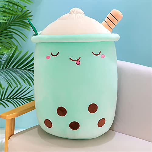 GLITZFAS Bubble Tea Plüschtier Kuscheltier, Boba Stofftier Weiches Plüschkissen Milk Tea Cup Kissen Milchtee Teetasse Kissen Kinderspielzeug Geschenk (Grün,50 cm)