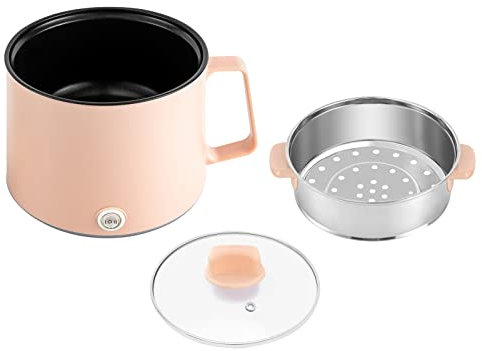 DSYOGX Mini Cuiseur Vapeur Électrique 1,7 L, Avec Cuisinière à Vapeur, Vert/Rose, Anti-Adhésif, Pour Cuire, Cuisiner, Rôtir (Rose)